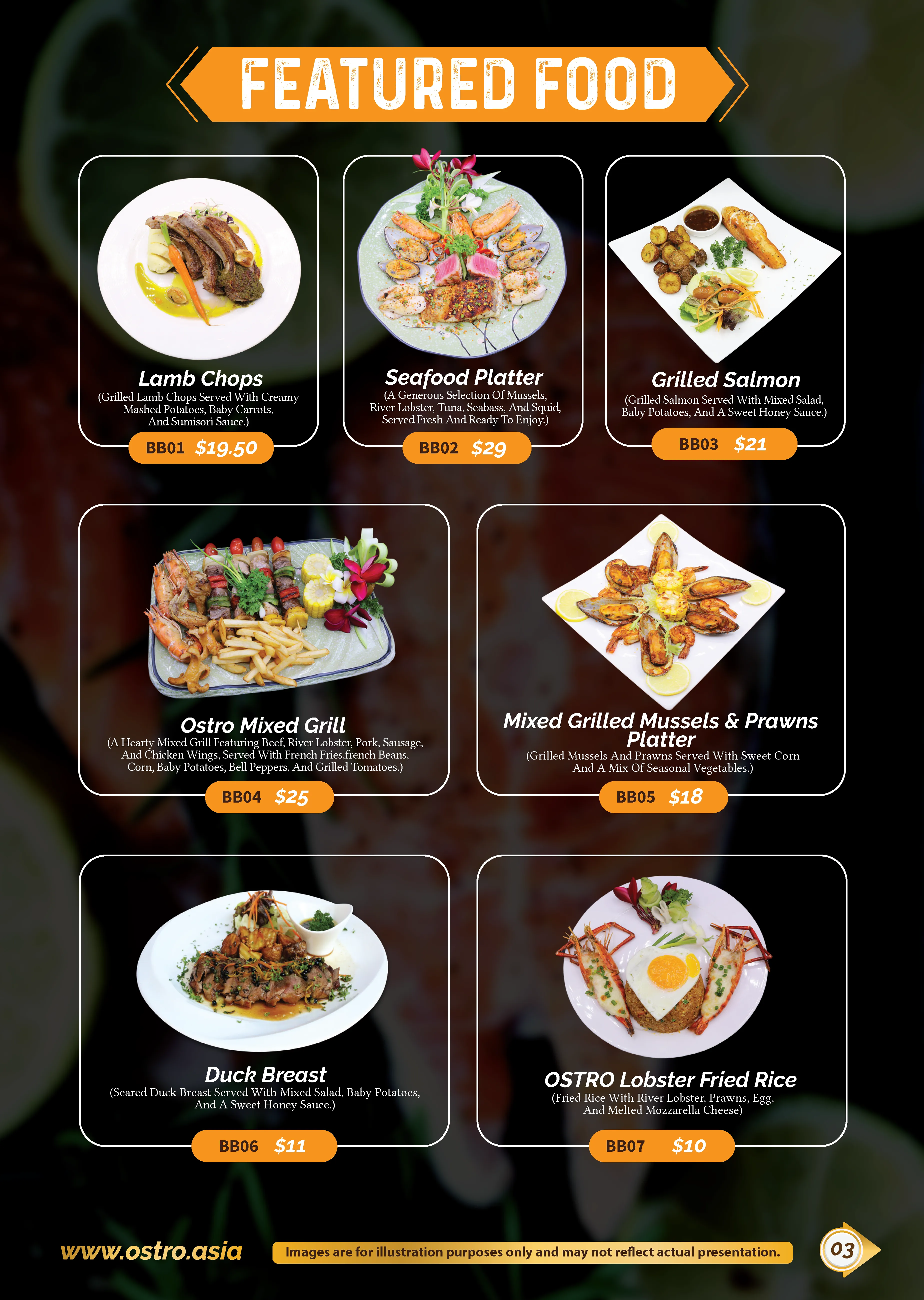 Featured Food Menu
