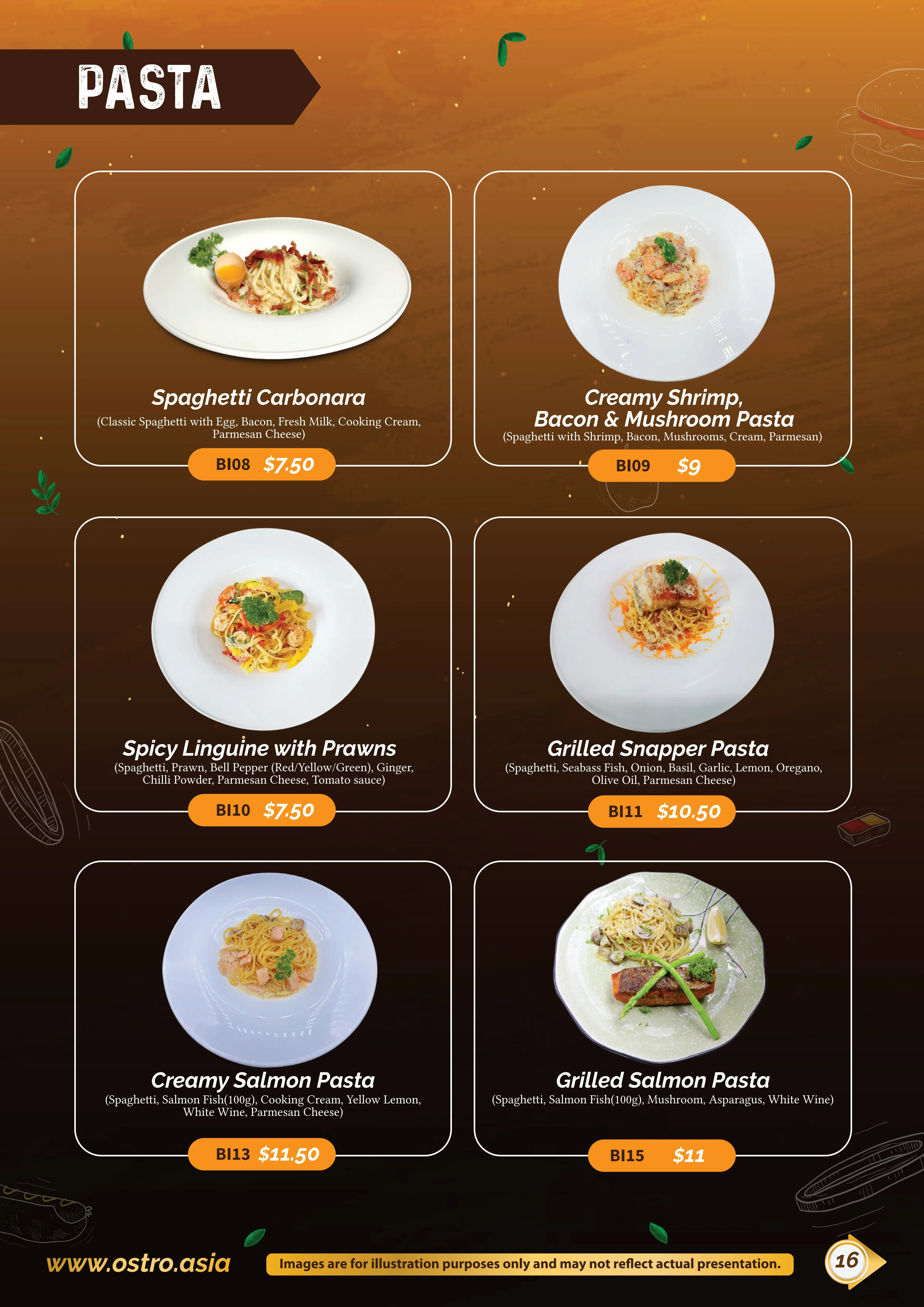 Pasta Menu 1