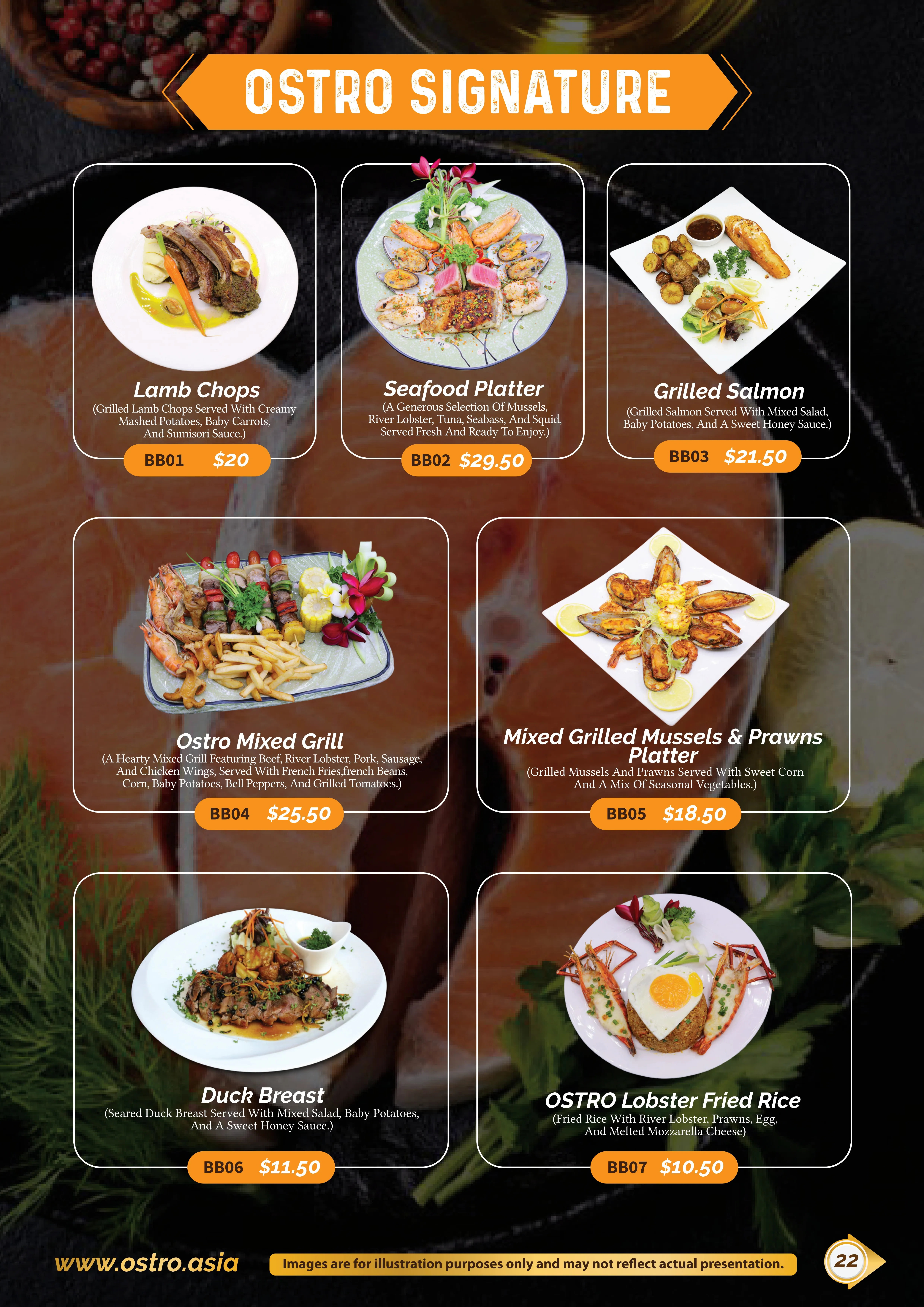 OSTRO Signature Menu
